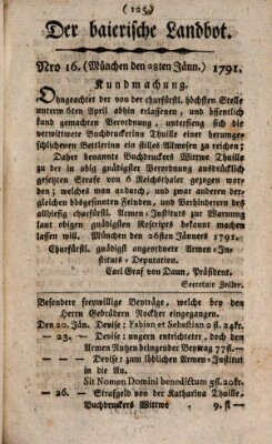 Der baierische Landbot Freitag 28. Januar 1791