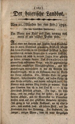 Der baierische Landbot Sonntag 6. Februar 1791