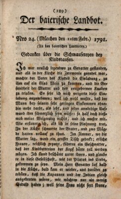 Der baierische Landbot Freitag 11. Februar 1791