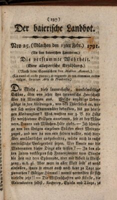 Der baierische Landbot Sonntag 13. Februar 1791