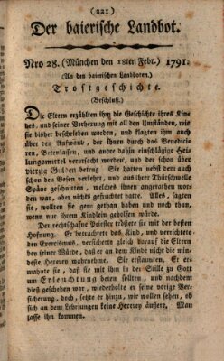 Der baierische Landbot Freitag 18. Februar 1791