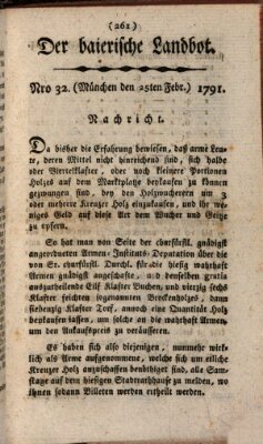 Der baierische Landbot Freitag 25. Februar 1791