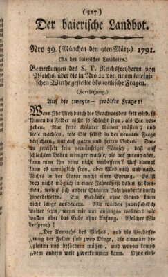 Der baierische Landbot Mittwoch 9. März 1791