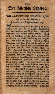 Der baierische Landbot Sonntag 13. März 1791