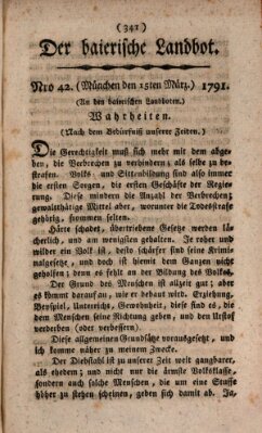 Der baierische Landbot Dienstag 15. März 1791