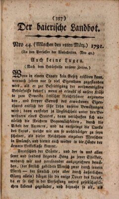 Der baierische Landbot Freitag 18. März 1791