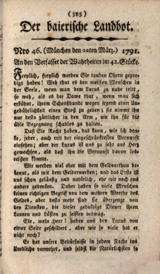 Der baierische Landbot Dienstag 22. März 1791