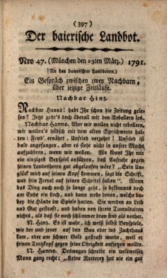 Der baierische Landbot Mittwoch 23. März 1791