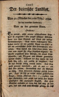 Der baierische Landbot Mittwoch 30. März 1791