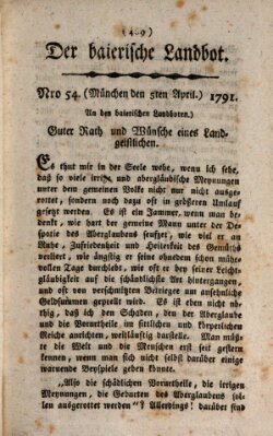 Der baierische Landbot Dienstag 5. April 1791