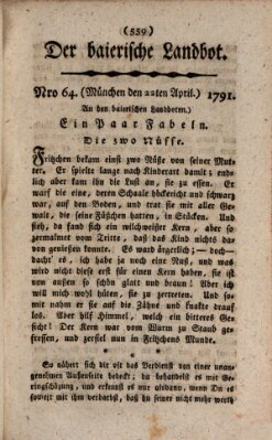 Der baierische Landbot Freitag 22. April 1791