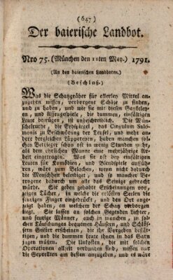 Der baierische Landbot Mittwoch 11. Mai 1791