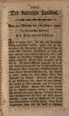 Der baierische Landbot Dienstag 7. Juni 1791