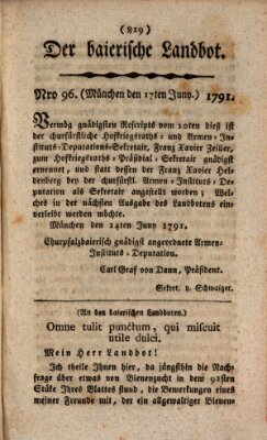 Der baierische Landbot Freitag 17. Juni 1791