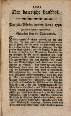 Der baierische Landbot Dienstag 21. Juni 1791