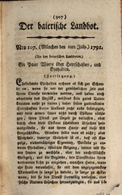 Der baierische Landbot Mittwoch 6. Juli 1791