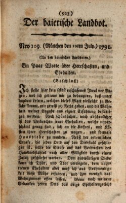 Der baierische Landbot Sonntag 10. Juli 1791