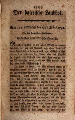 Der baierische Landbot Mittwoch 13. Juli 1791