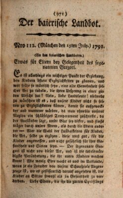 Der baierische Landbot Freitag 15. Juli 1791