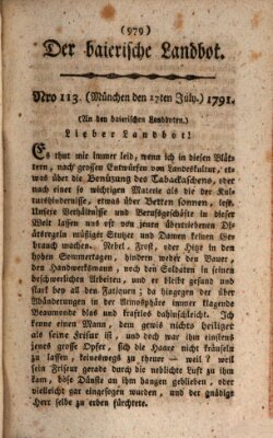 Der baierische Landbot Sonntag 17. Juli 1791