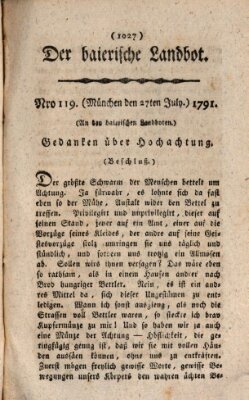 Der baierische Landbot Mittwoch 27. Juli 1791