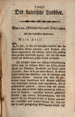 Der baierische Landbot Freitag 29. Juli 1791