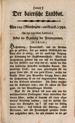 Der baierische Landbot Sonntag 14. August 1791