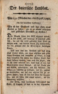 Der baierische Landbot Dienstag 16. August 1791