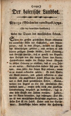 Der baierische Landbot Freitag 19. August 1791