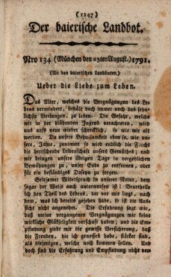 Der baierische Landbot Dienstag 23. August 1791