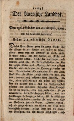 Der baierische Landbot Freitag 26. August 1791