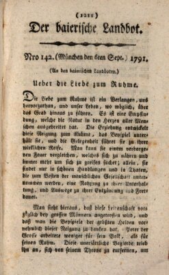 Der baierische Landbot Dienstag 6. September 1791