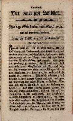 Der baierische Landbot Sonntag 18. September 1791