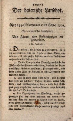 Der baierische Landbot Dienstag 27. September 1791