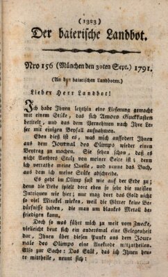 Der baierische Landbot Freitag 30. September 1791