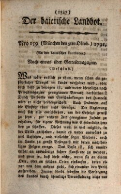 Der baierische Landbot Mittwoch 5. Oktober 1791