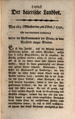 Der baierische Landbot Sonntag 9. Oktober 1791