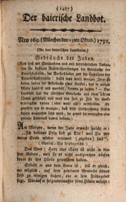 Der baierische Landbot Sonntag 23. Oktober 1791