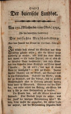 Der baierische Landbot Freitag 28. Oktober 1791