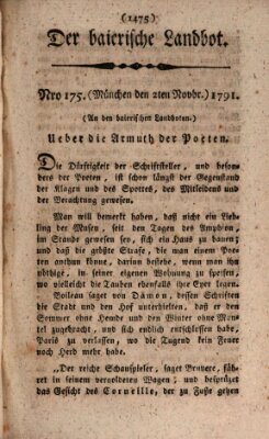 Der baierische Landbot Mittwoch 2. November 1791