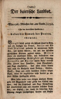 Der baierische Landbot Freitag 4. November 1791