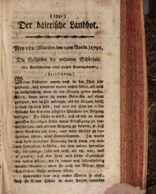 Der baierische Landbot Dienstag 15. November 1791