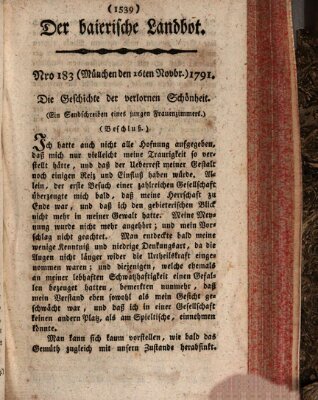 Der baierische Landbot Mittwoch 16. November 1791