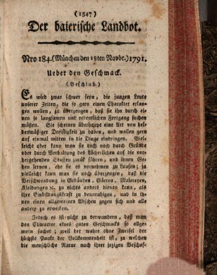 Der baierische Landbot Freitag 18. November 1791