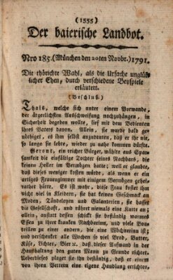 Der baierische Landbot Sonntag 20. November 1791