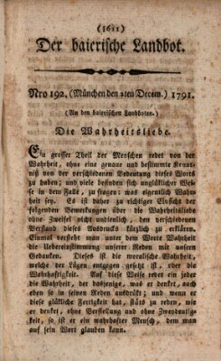 Der baierische Landbot Freitag 2. Dezember 1791