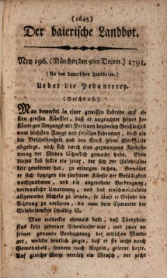 Der baierische Landbot Freitag 9. Dezember 1791