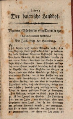 Der baierische Landbot Freitag 16. Dezember 1791