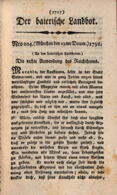 Der baierische Landbot Freitag 23. Dezember 1791