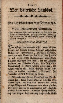 Der baierische Landbot Mittwoch 28. Dezember 1791